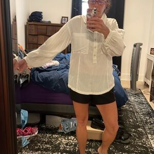 Free People White button up with Balloon sleeves  size xs